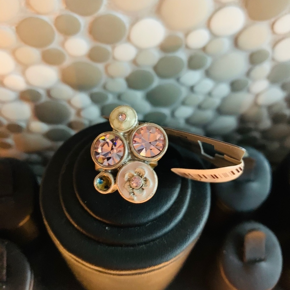 Sterling Silver Pilgrim Ring with purple size 7